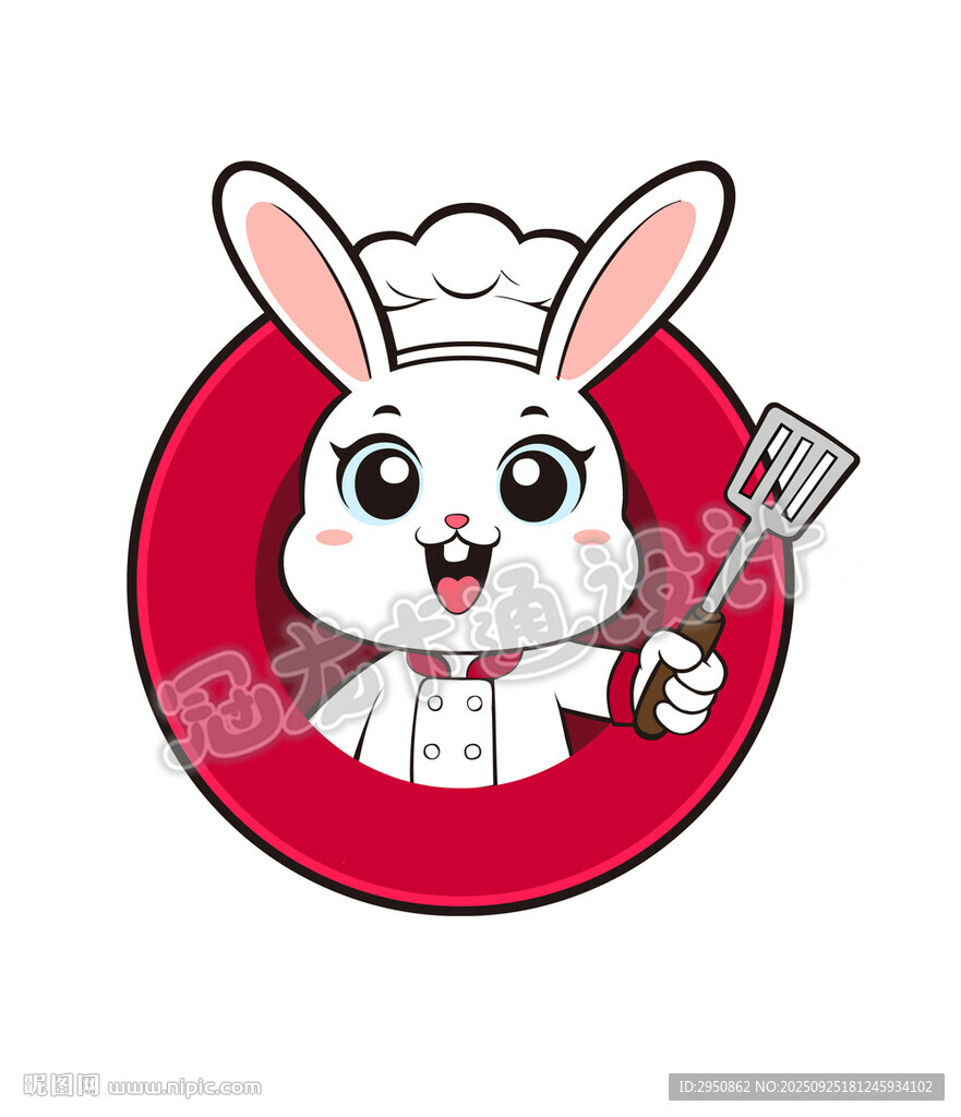 可爱兔子厨师形象