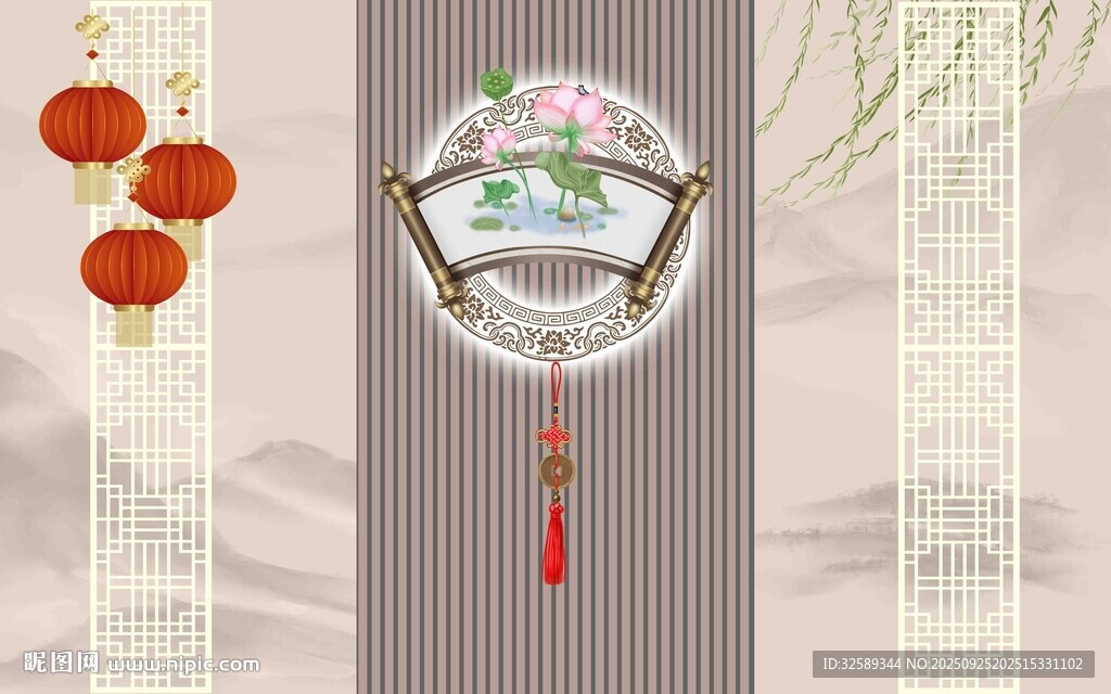 中式古典门环装饰图案