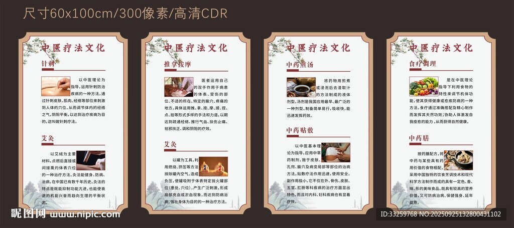 中医疗法文化展板