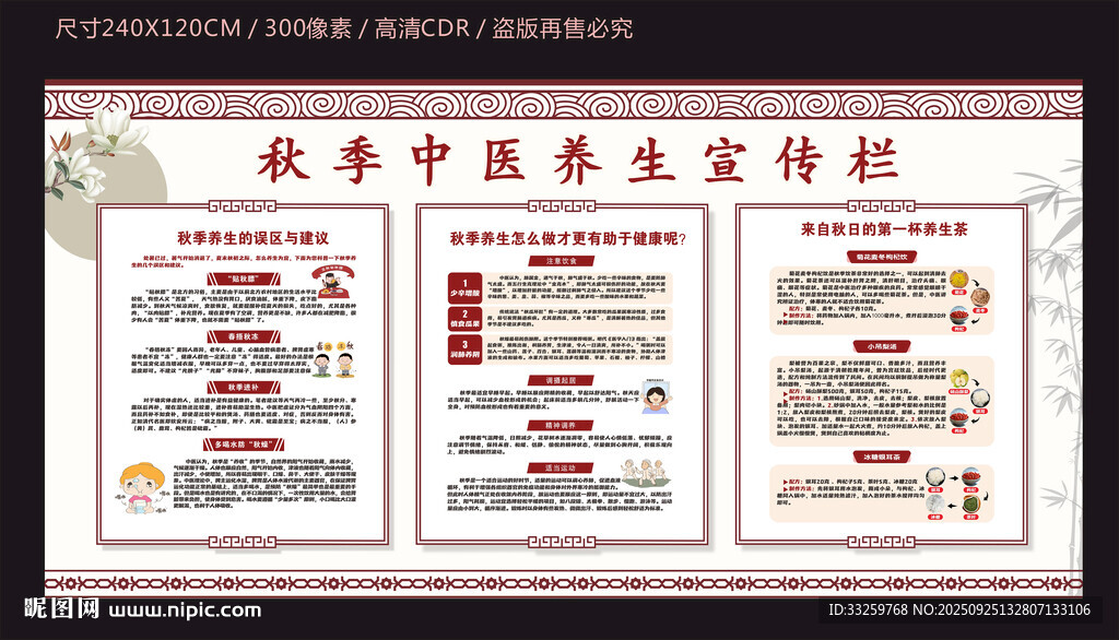 秋季中医养生宣传栏