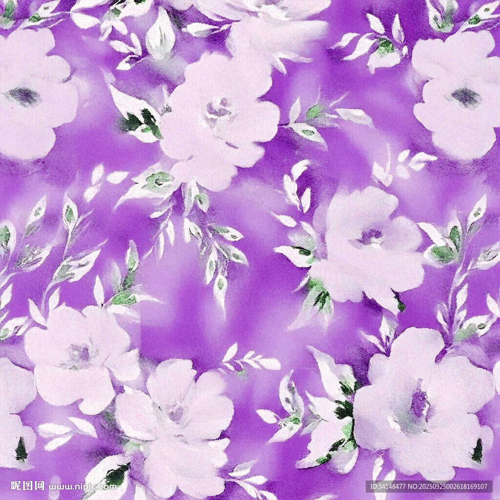 紫色花卉图案背景纹理