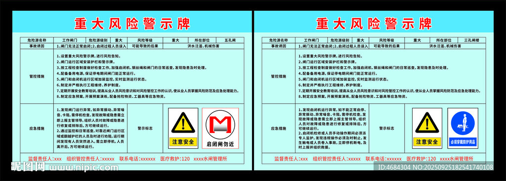 风险警示牌