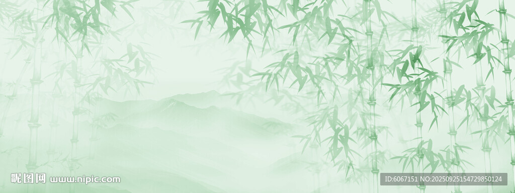 新中式水墨竹子背景墙壁纸