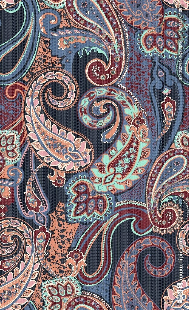 精美佩斯利花纹图案