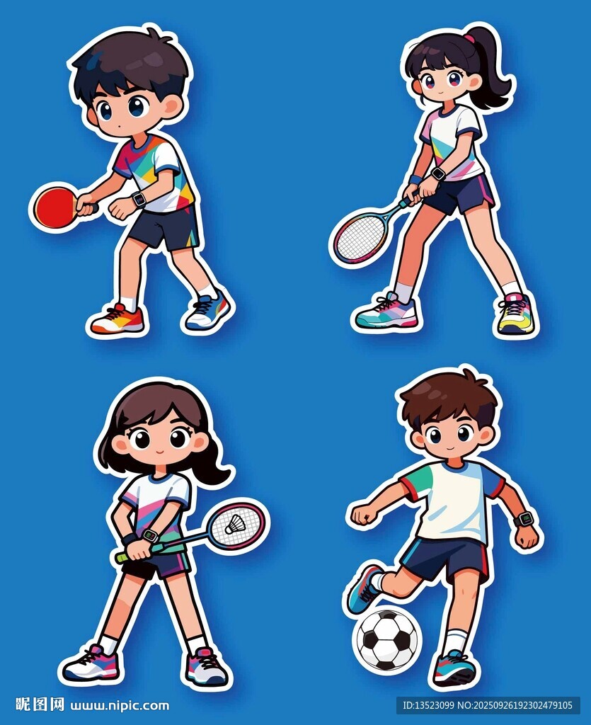 青少年羽毛乒乓足球运动男孩女孩