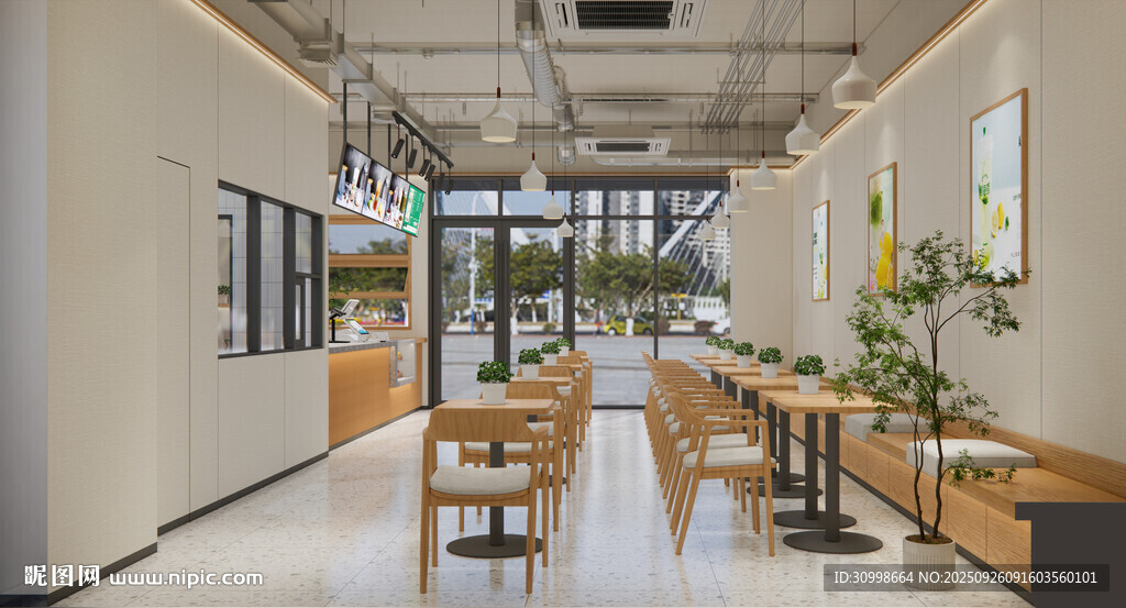 简约清新风室内餐厅空间