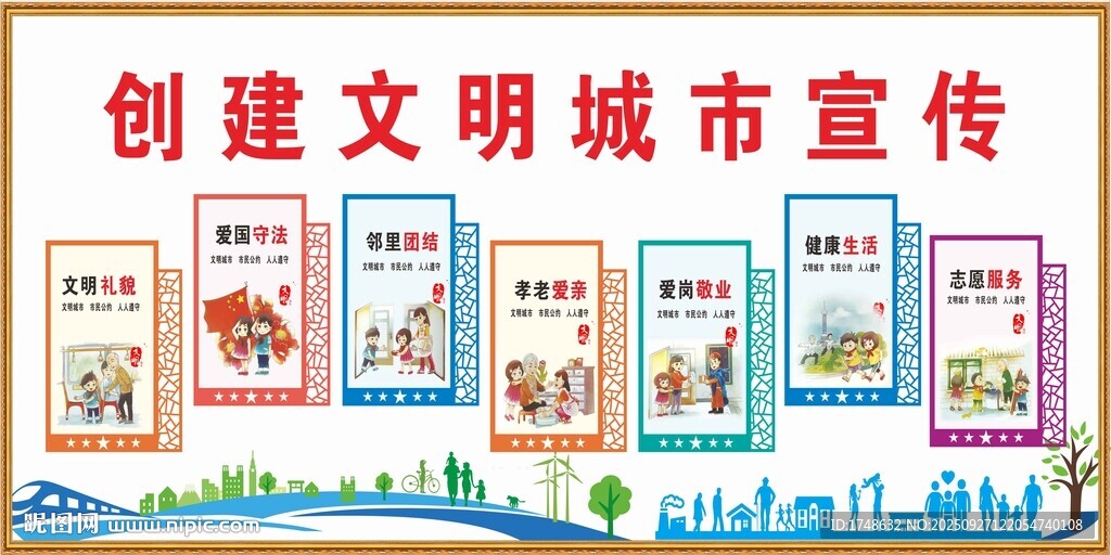 创建文明城市宣传文化墙