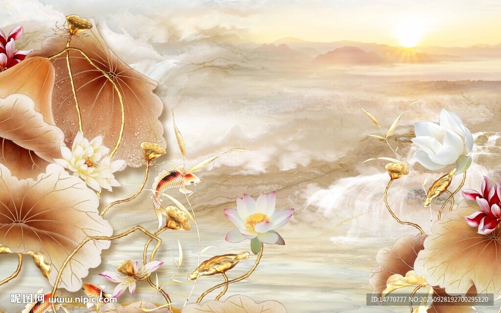 梦幻花卉背景图