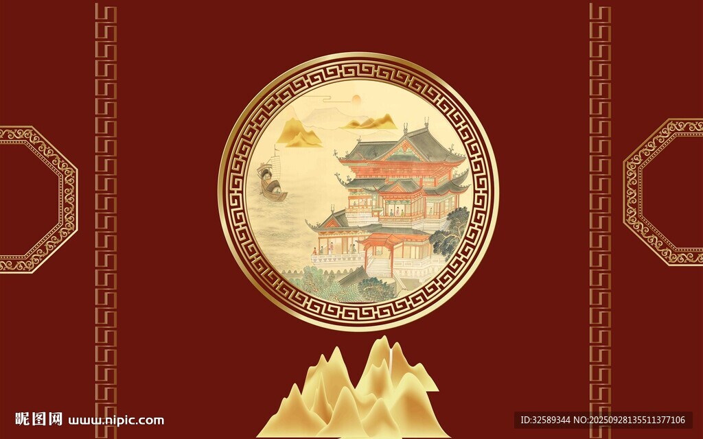 中式古典风圆形装饰摆件