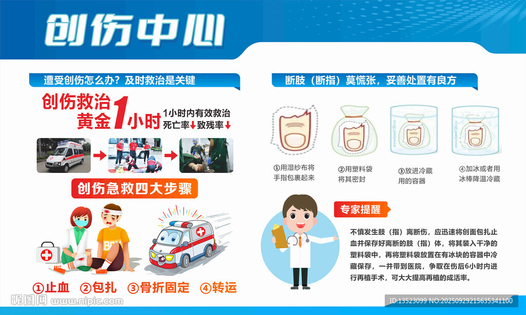断指断肢创伤中心医院宣传栏