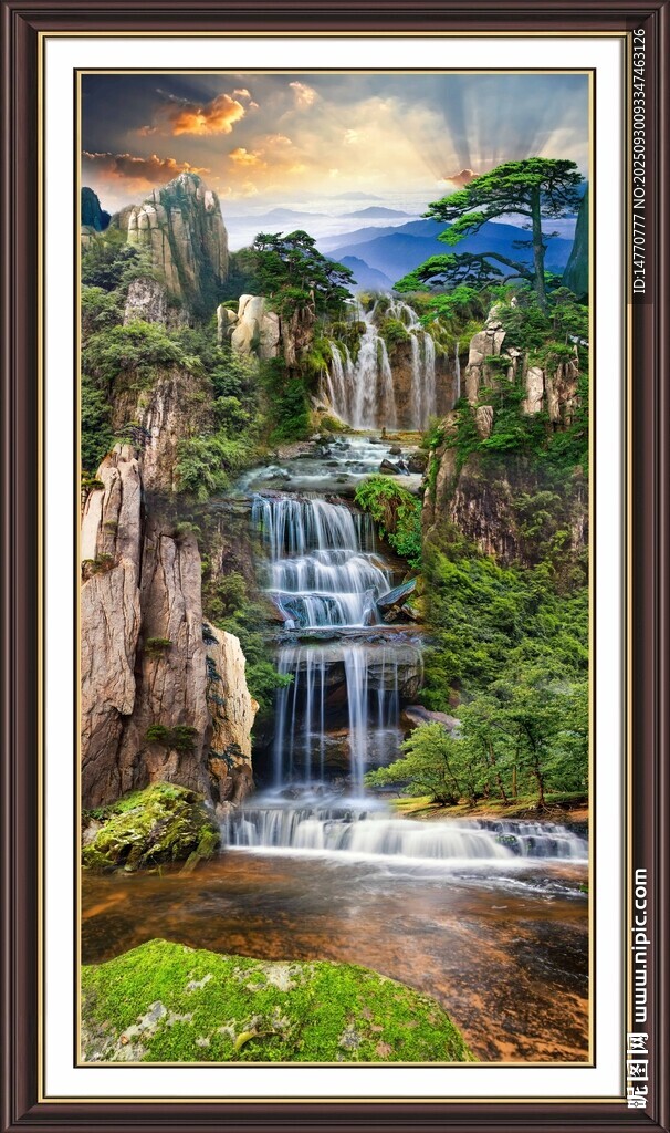 招财山水画 