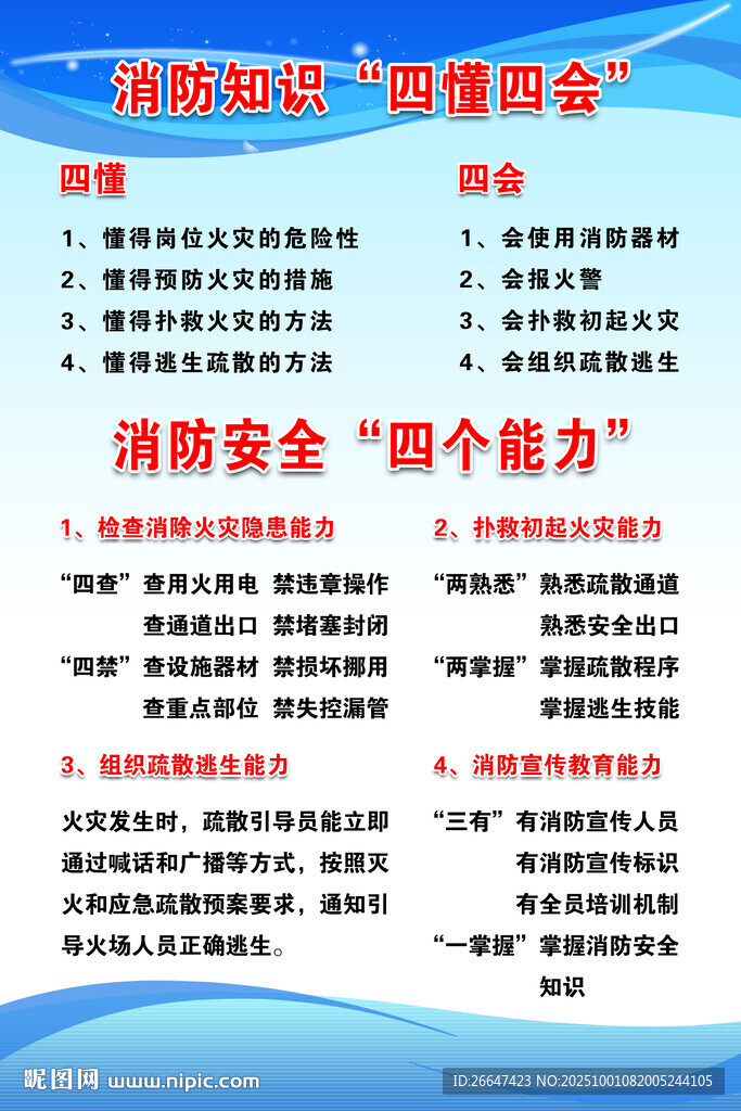 消防知识  四懂四会