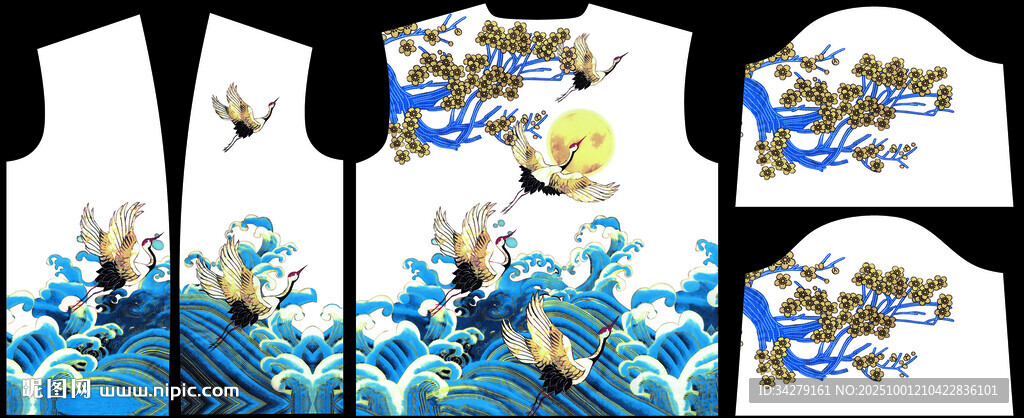 动漫风海浪图案服饰