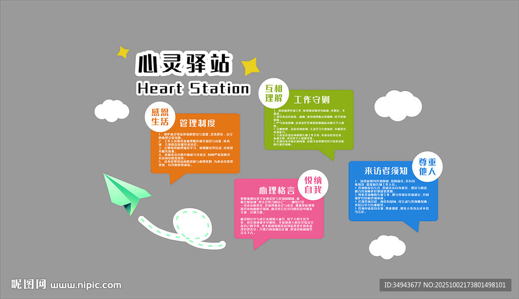 心理咨询室布置挂图海报学校心理