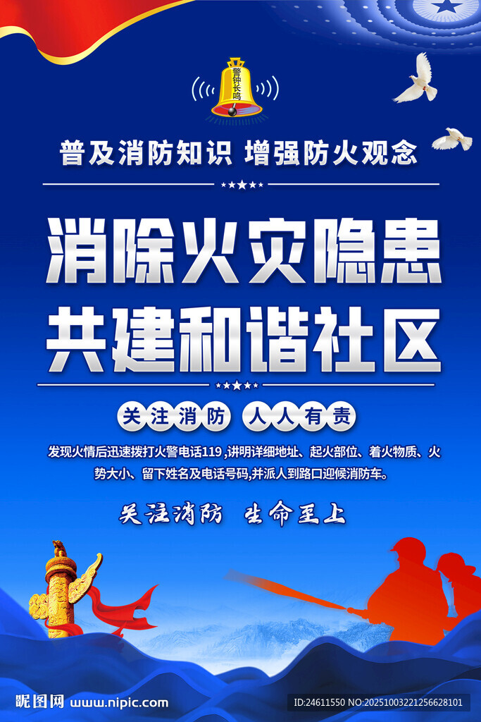 社区消防安全海报