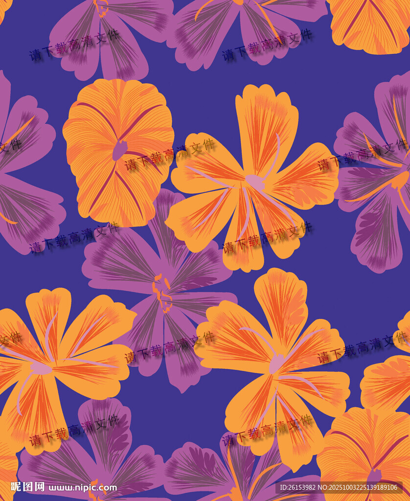 欧美大长裙上的橙色花卉