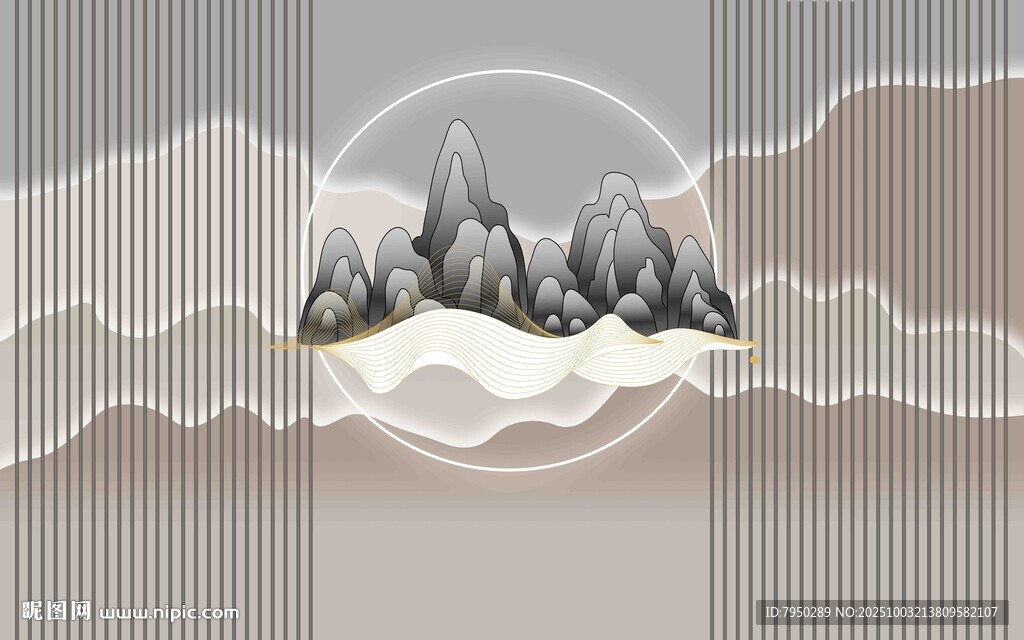 水墨山水抽象艺术图景