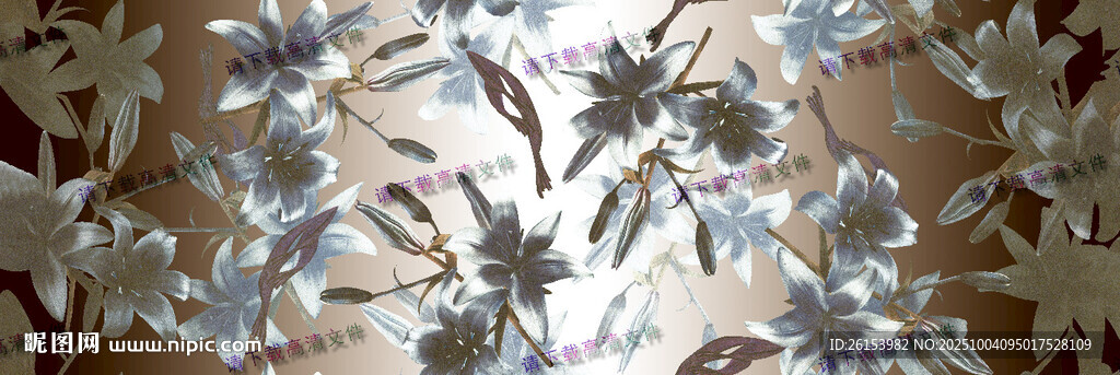 手绘精致花卉图案纹理背景