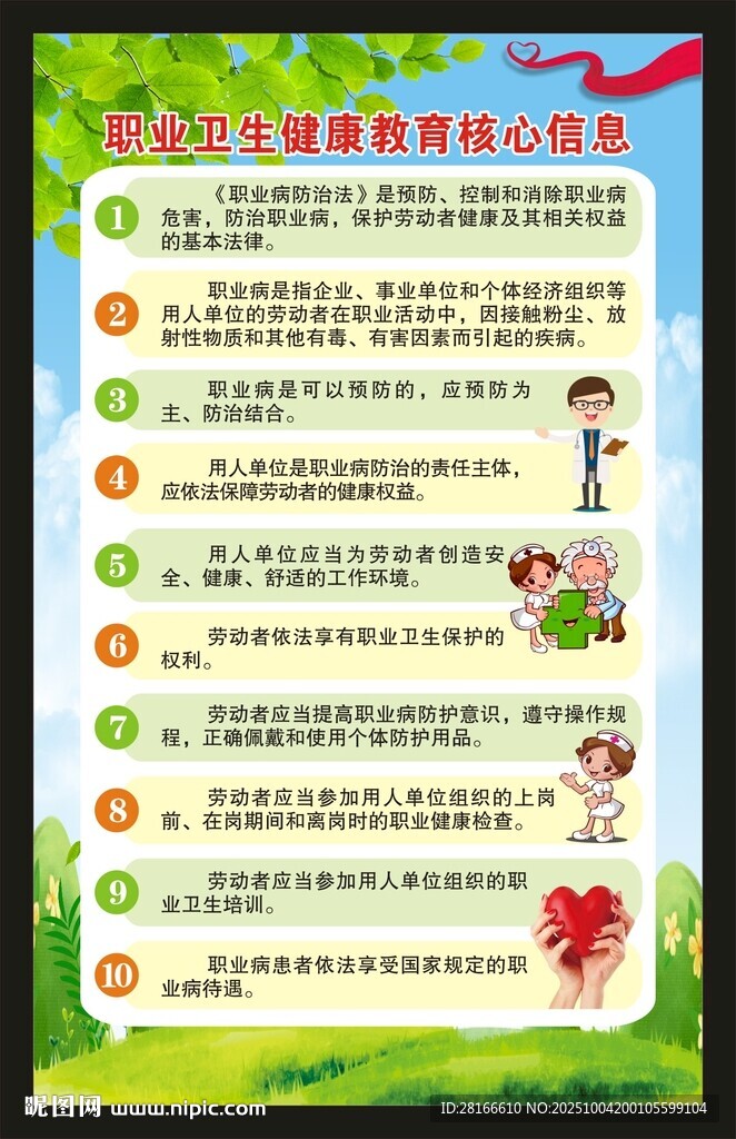 职业病防治法宣传周海报