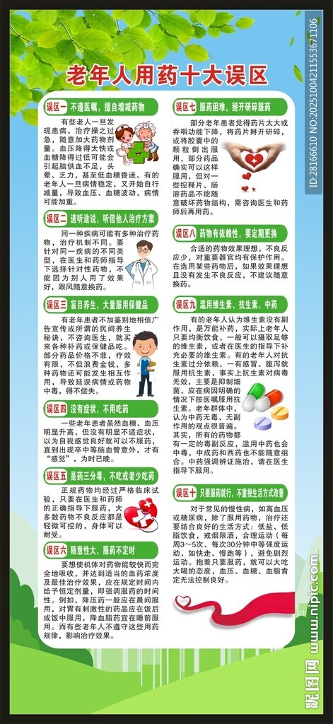 老年人用药十大误区展架