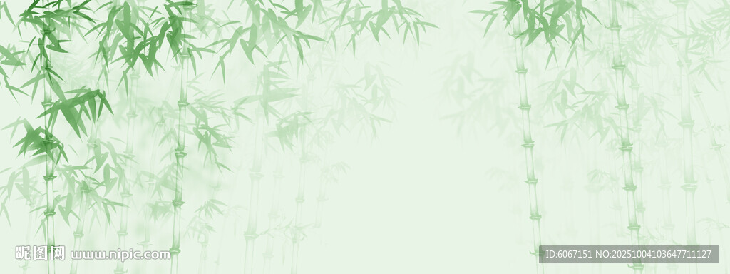 新中式灯箱水墨竹子背景墙