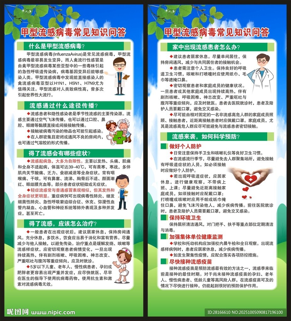 预防甲型流感知识展架