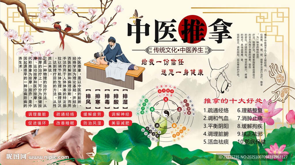 中医推拿背景墙