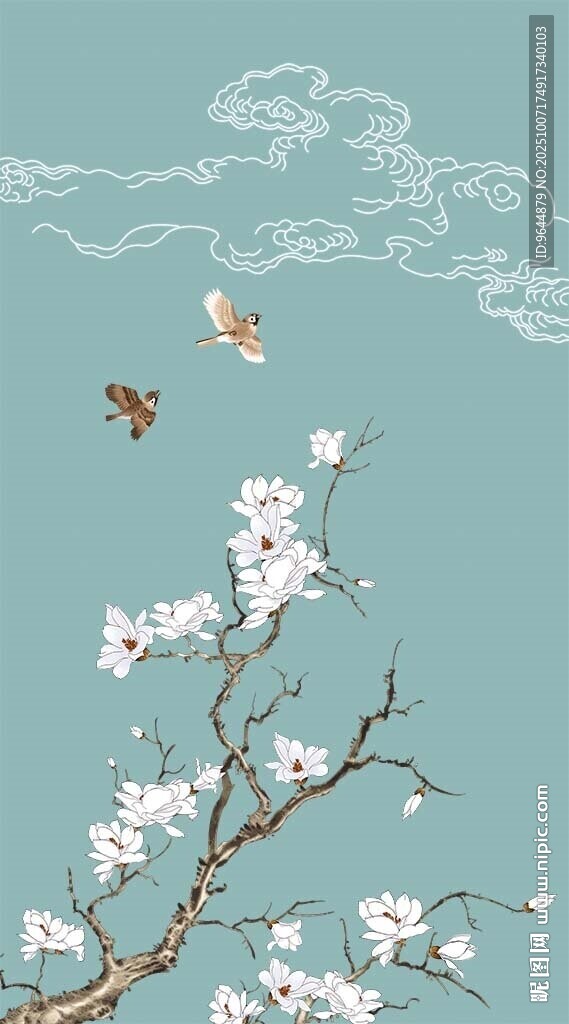 手绘花鸟