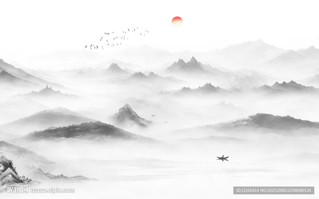 意境山水电视背景墙