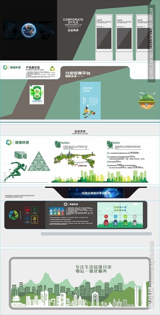 环保文化墙垃圾分类文化墙