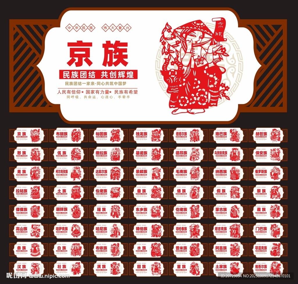 五十六个民族文化墙