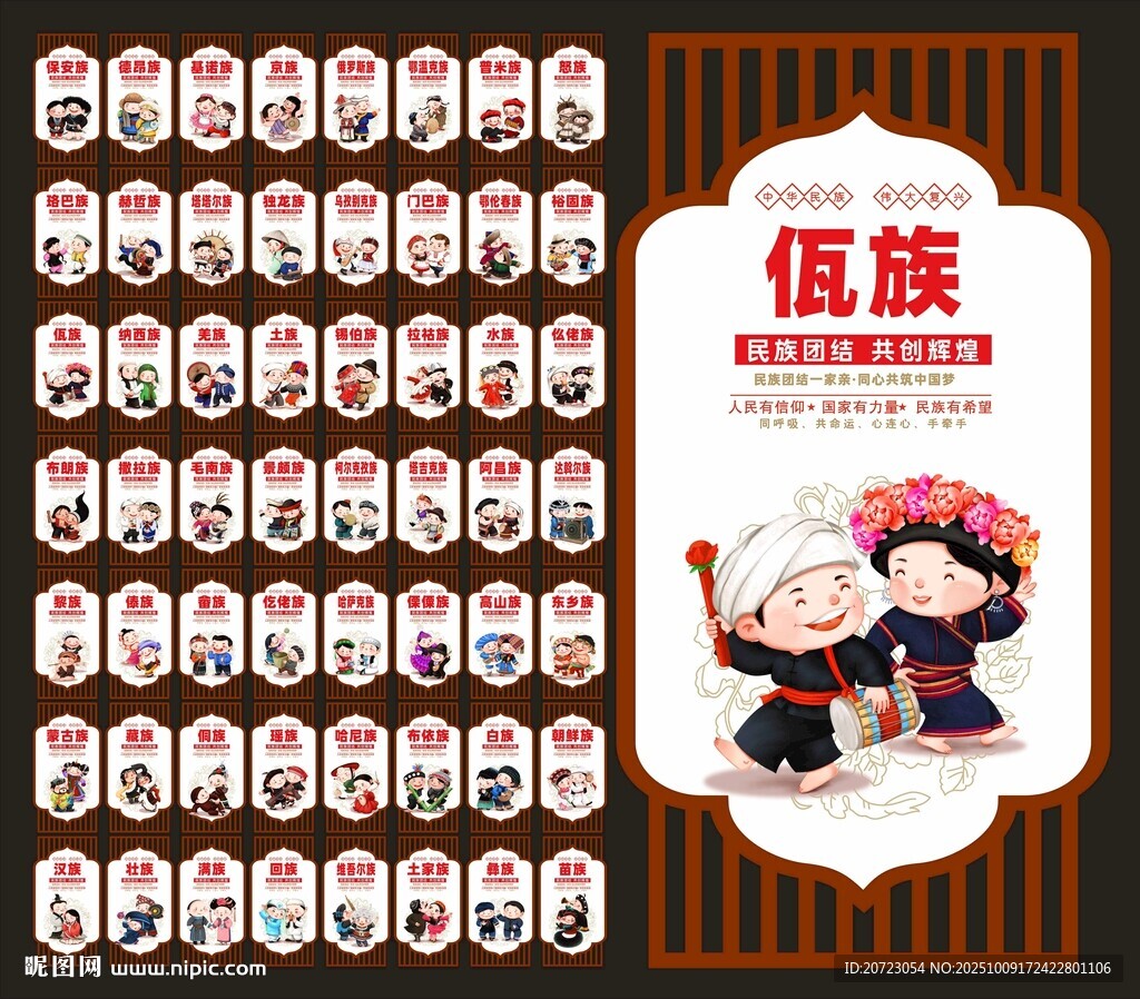 五十六个民族文化墙