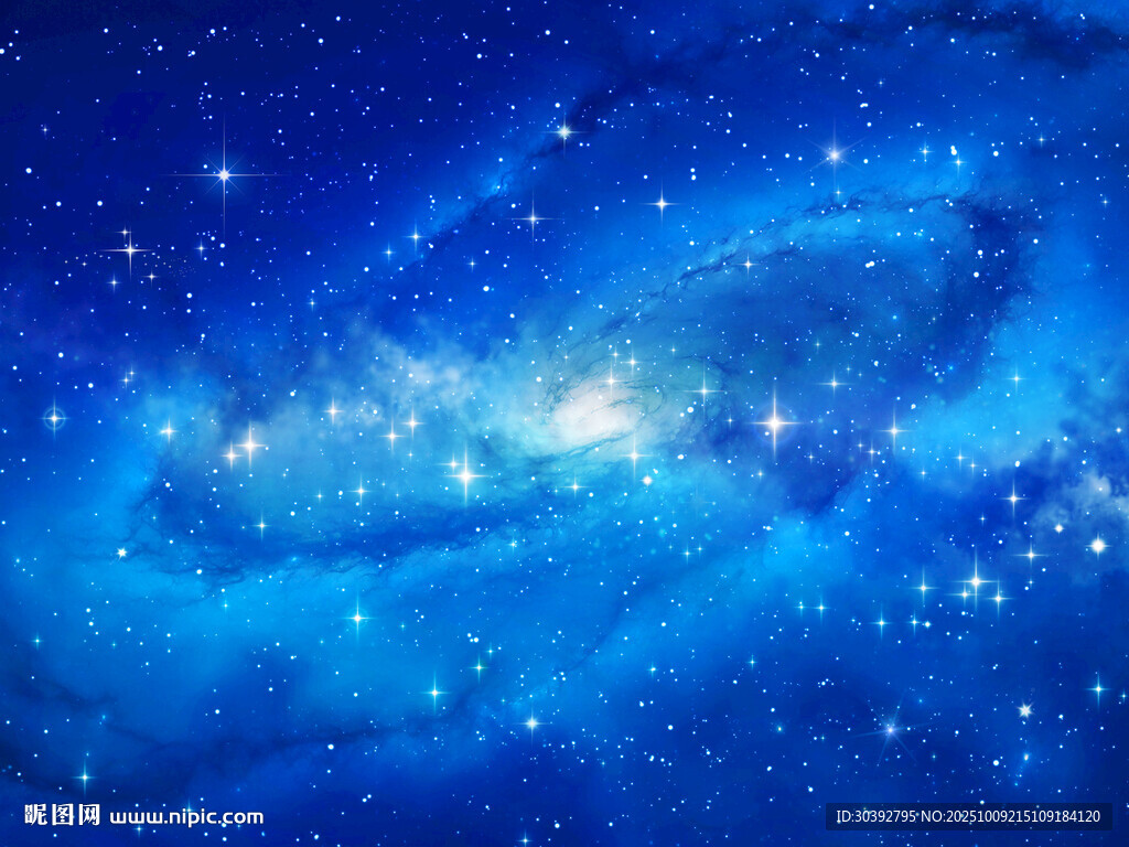 梦幻蓝色星系星空景象