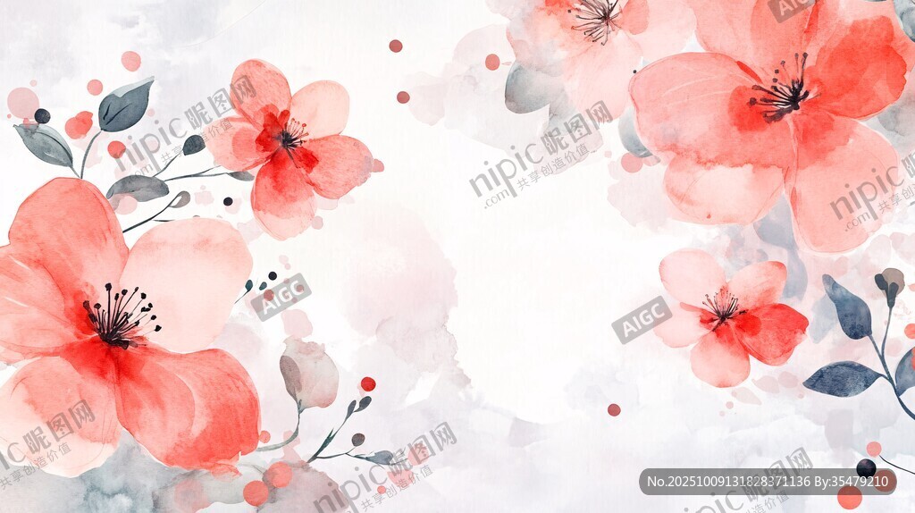 水彩花卉背景图