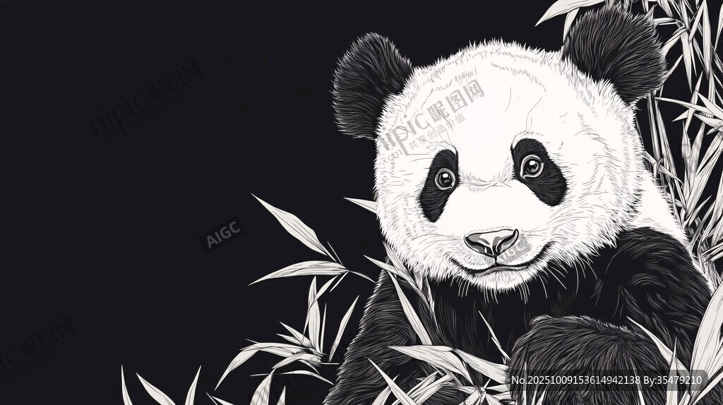 黑白熊猫与翠竹的优雅瞬间