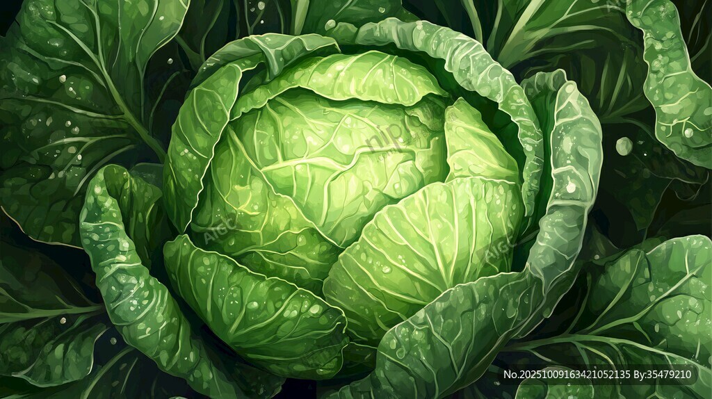 翠绿卷心菜 清新蔬菜画面