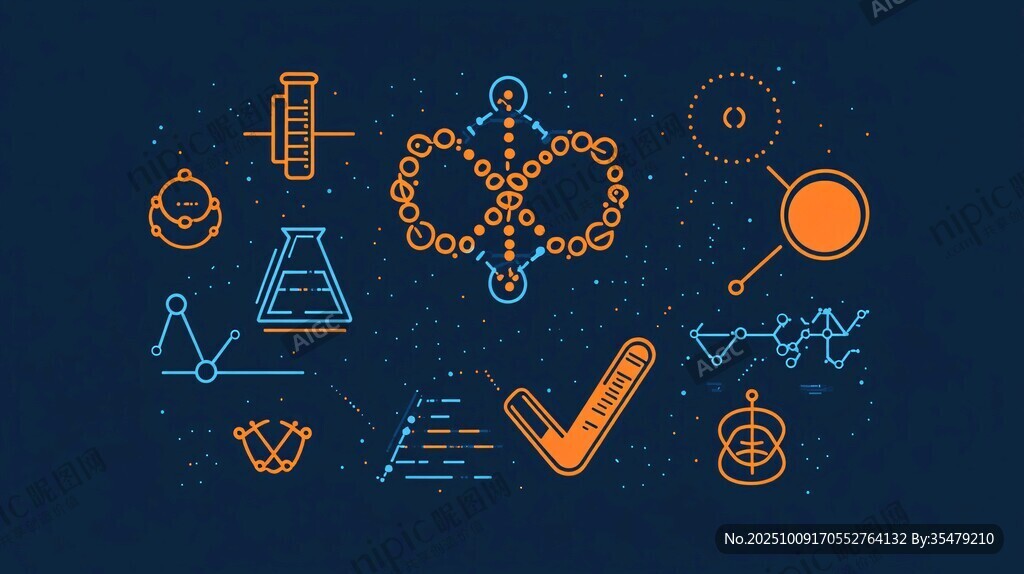 科学实验与化学元素图标集