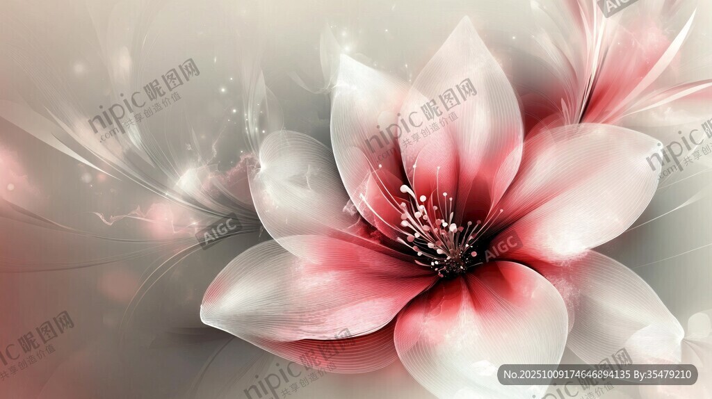 梦幻粉白花朵唯美背景图