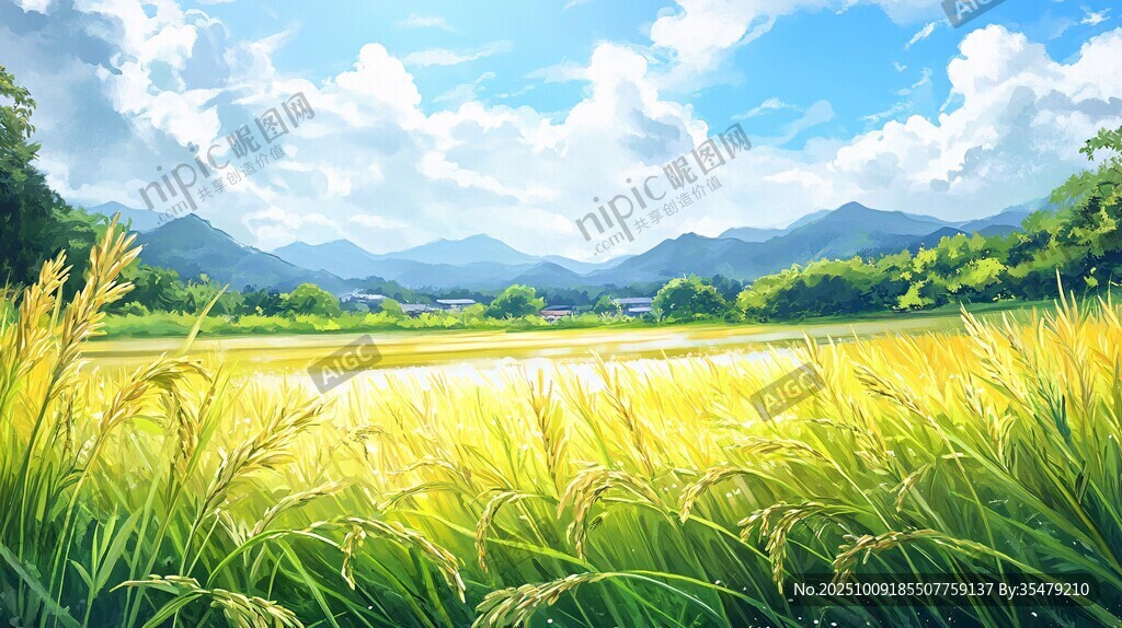 夏日稻田风光