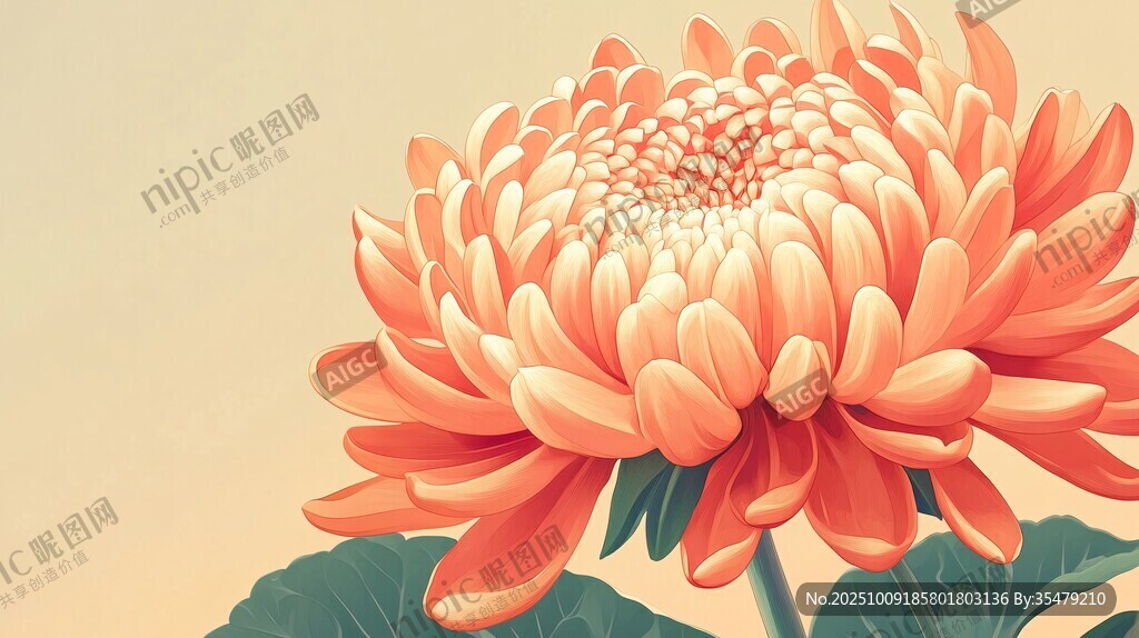 橙色菊花特写
