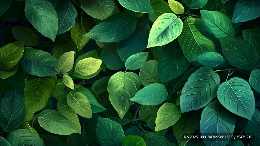 茂密绿叶背景图