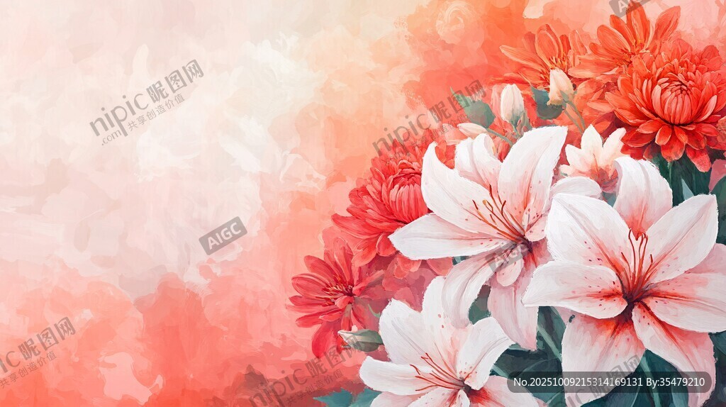 梦幻花卉背景图