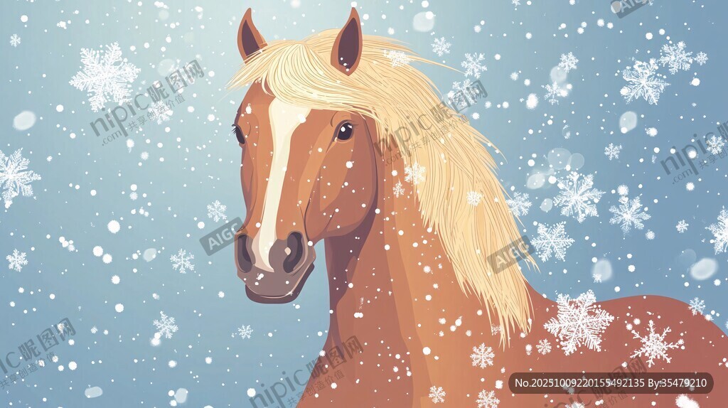 雪中骏马