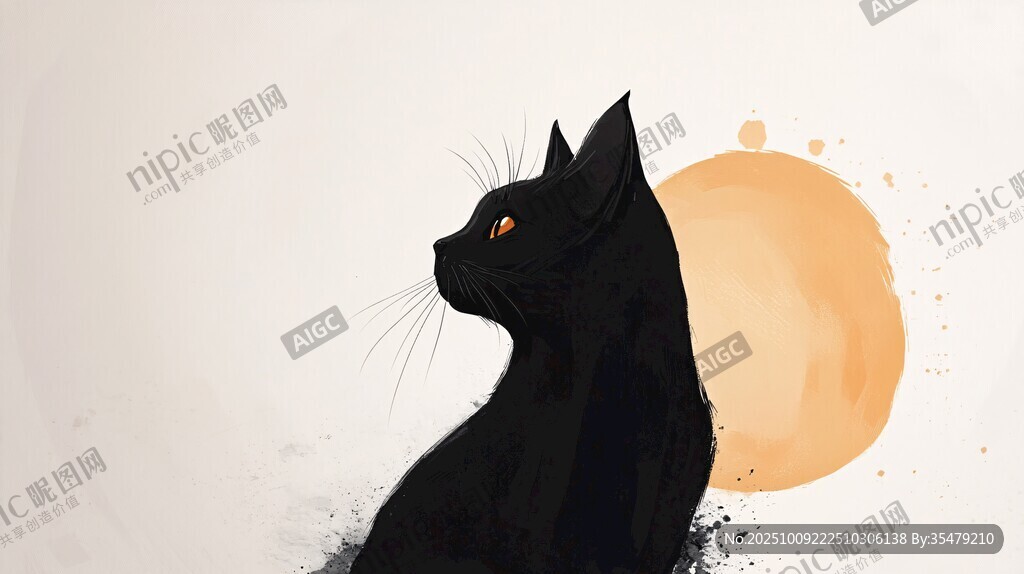 黑猫望日剪影