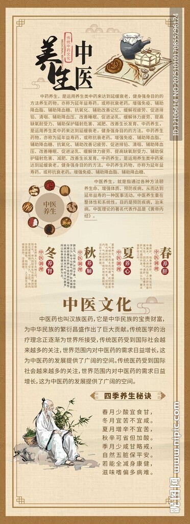 中医养生知识展架易拉宝