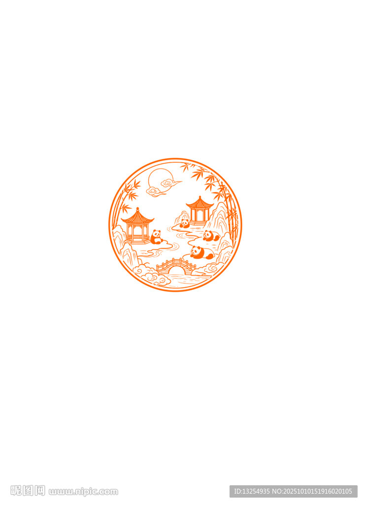 传统花纹 大熊猫