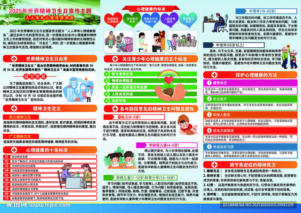 安全教育宣传海报精神卫生日折页