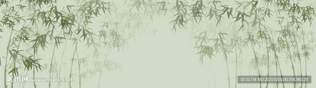 新中式水墨竹子背景墙