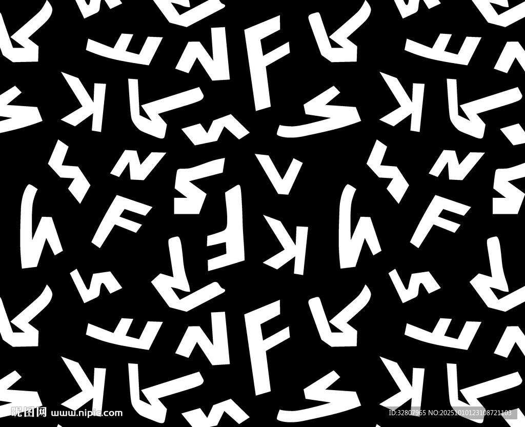 黑白字母图案背景纹理
