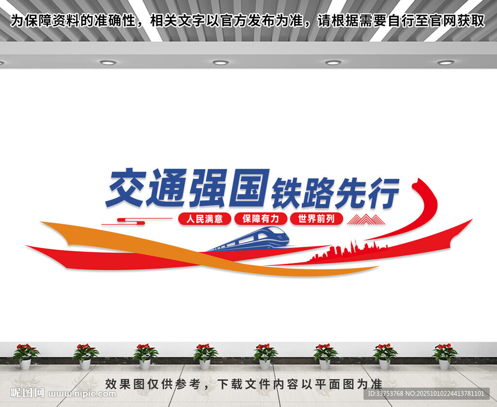 交通强国铁路先行文化墙